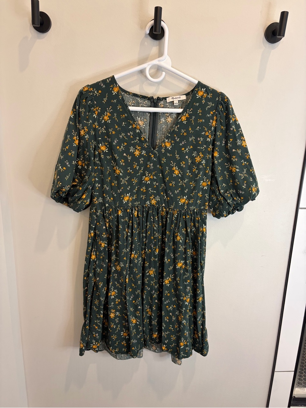 Madewell Teal Green Floral Button-Front Top
